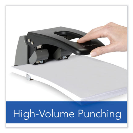 100-Sheet High Capacity Two-Hole Punch, Fixed Centers, 9/32" Holes, Black/gray