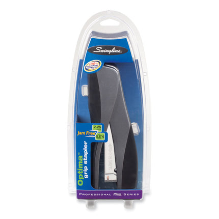 Optima Grip Compact Stapler, 25-Sheet Capacity, Silver