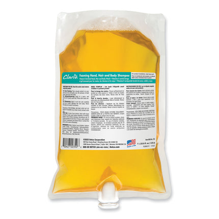 Foaming Hand, Hair and Body Shampoo, Fresh Scent, 1,000 mL, 6/Carton