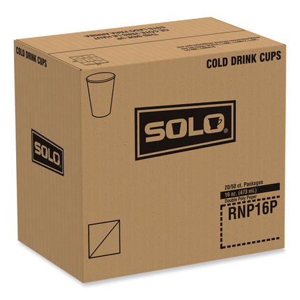 Double Sided Poly Paper Cold Cups, 16 oz, Symphony Design, 50/Sleeve, 20 Sleeves/Carton