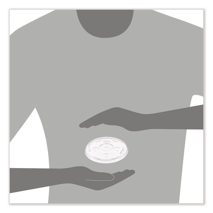 Straw-Slot Cold Cup Lids, Fits 30 oz to 32 oz Cold Cups, Plastic, Clear, 50/Sleeve, 20 Sleeves/Carton