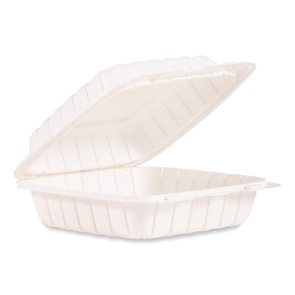 Hinged Lid Containers, 8.25 x 8 x 3, White, Plastic, 150/Carton