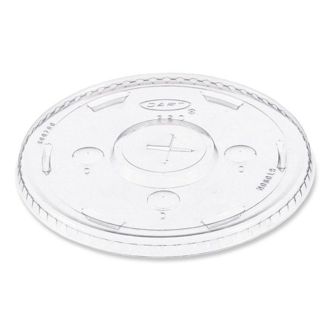 Straw-Slot Cold Cup Lids, Fits 30 oz to 32 oz Cold Cups, Plastic, Clear, 50/Sleeve, 20 Sleeves/Carton