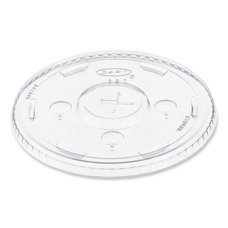 Straw-Slot Cold Cup Lids, Fits 30 oz to 32 oz Cold Cups, Plastic, Clear, 50/Sleeve, 20 Sleeves/Carton