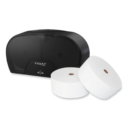 Valay Small Core Jumbo Bath Tissue Dispenser, 5.62 x 11.4 x 21.2, Black