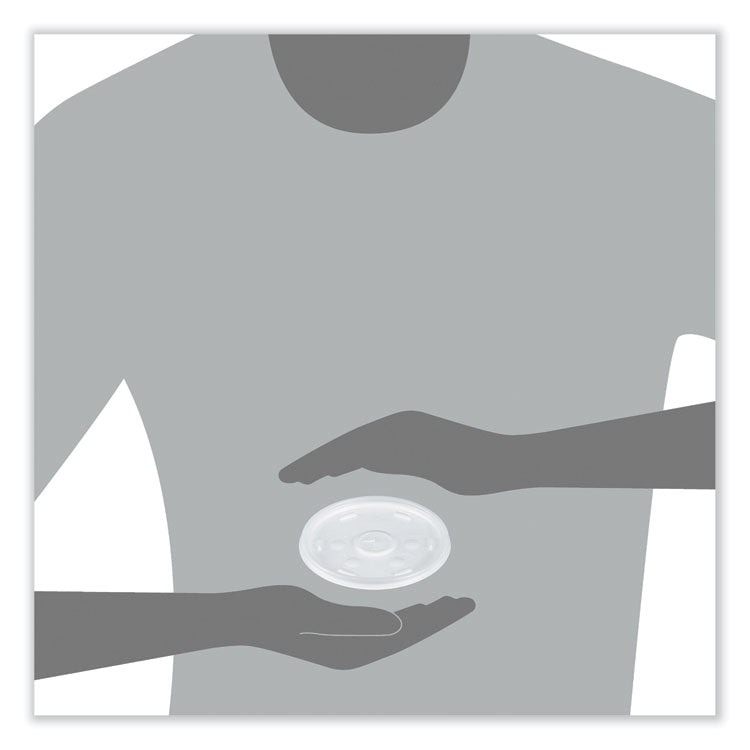 Cold Cup Lids, Fits 8 oz to 32 oz Cold Cups/Containers, Plastic, Translucent, 100/Sleeve, 10 Sleeves/Carton
