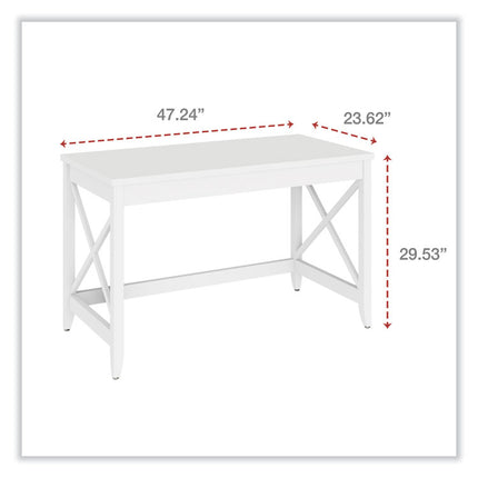 Farmhouse Writing Desk, 47.24" x 23.62" x 29.53", White