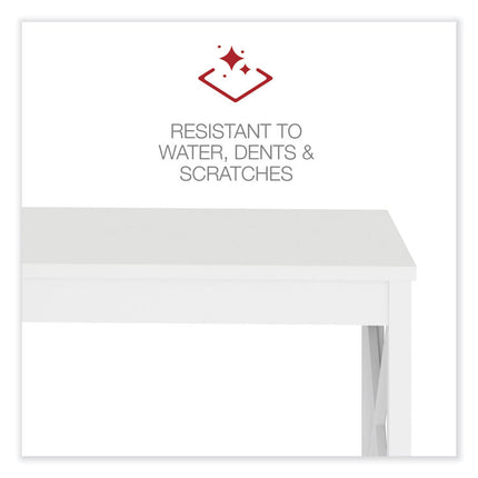 L-Shaped Farmhouse Desk, 58.27" x 58.27" x 29.53", White