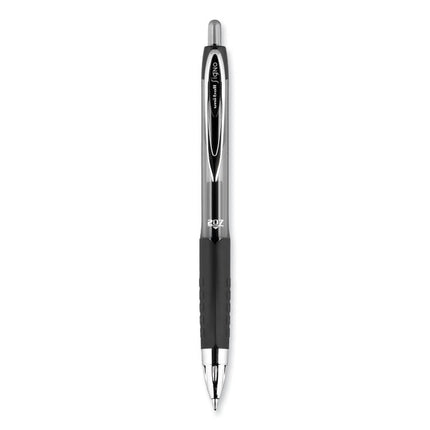 Signo 207 Gel Pen, Retractable, Medium 0.7 mm, Black Ink, Clear/Black Barrel, 5/Pack