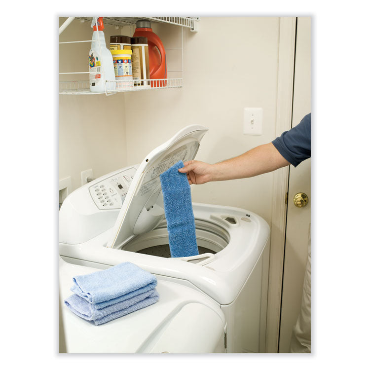 Economy Wet Mopping Pad, Microfiber, 18", Blue, 12/carton