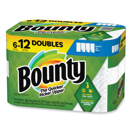 Select-a-Size Kitchen Roll Paper Towels, 2-Ply, 6 x 11, White, 82 Sheets/Double Roll, 6 Rolls/Carton
