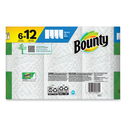 Select-a-Size Kitchen Roll Paper Towels, 2-Ply, 6 x 11, White, 82 Sheets/Double Roll, 6 Rolls/Carton