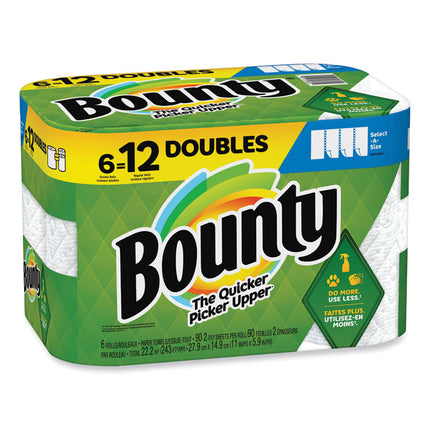 Select-a-Size Kitchen Roll Paper Towels, 2-Ply, 6 x 11, White, 82 Sheets/Double Roll, 6 Rolls/Carton