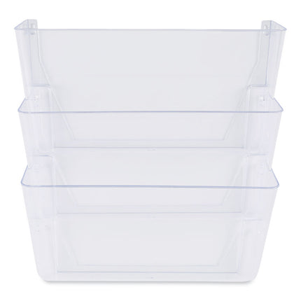 Wall Files, 3 Sections, Letter Size, 13" x 4" x 14", Clear, 3/Set