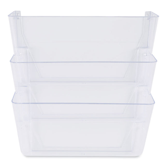 Wall Files, 3 Sections, Letter Size, 13" x 4" x 14", Clear, 3/Set