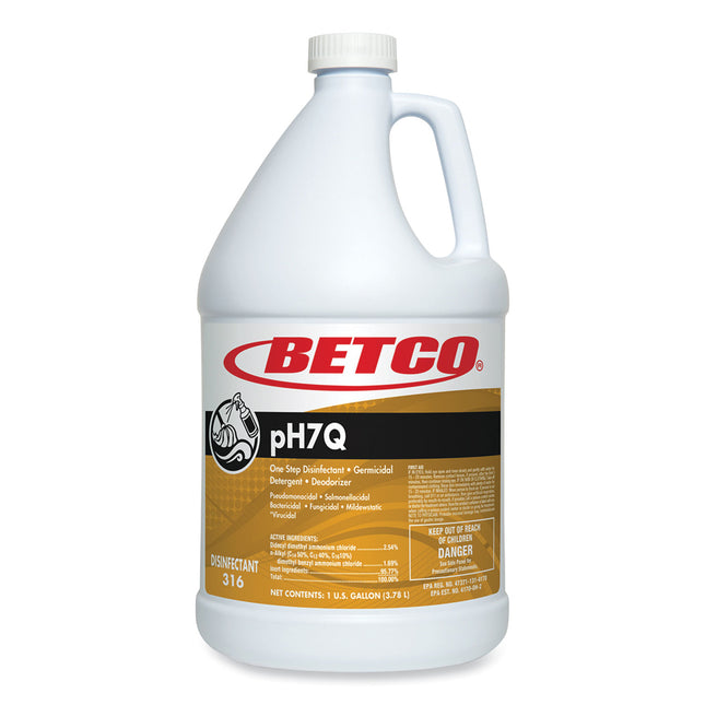 pH7Q Neutral Disinfectant, Lemon Scent, 1 gal Bottle, 4/Carton