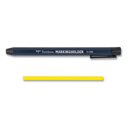 Wax-Based Marking Pencil, 4.4 Mm, Yellow Wax, Navy Blue Barrel, 10/box