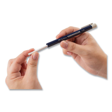 Wax-Based Marking Pencil, 4.4 Mm, White Wax, Navy Blue Barrel, 10/box
