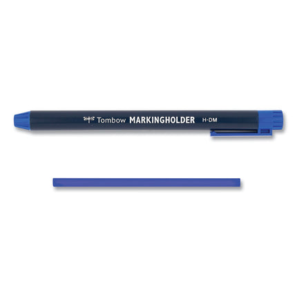 Wax-Based Marking Pencil, 4.4 Mm, Blue Wax, Navy Blue Barrel, 10/box