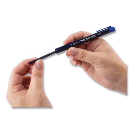 Wax-Based Marking Pencil, 4.4 Mm, Blue Wax, Navy Blue Barrel, 10/box