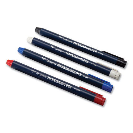 Wax-Based Marking Pencil, 4.4 Mm, Blue Wax, Navy Blue Barrel, 10/box