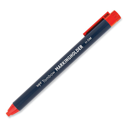 Wax-Based Marking Pencil, 4.4 Mm, Red Wax, Navy Blue Barrel, 10/box