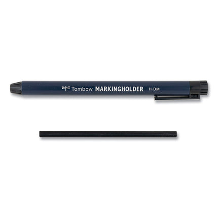 Wax-Based Marking Pencil, 4.4 Mm, Black Wax, Navy Blue Barrel, 10/box