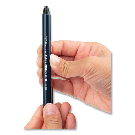 Wax-Based Marking Pencil, 4.4 Mm, Black Wax, Navy Blue Barrel, 10/box