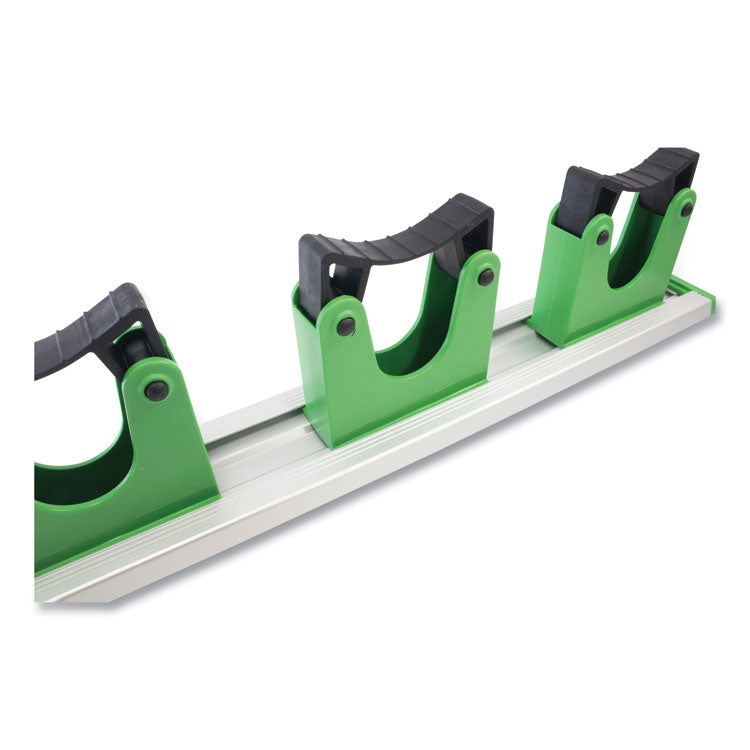 Hang Up Cleaning Tool Holder, 28w x 3.15d x 2.17h, Silver/Green