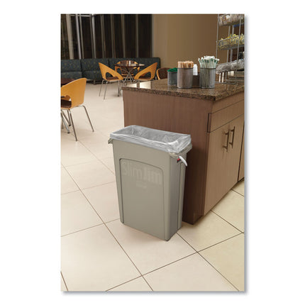 Slim Jim with Venting Channels, 16 gal, Plastic, Beige, 4/Carton