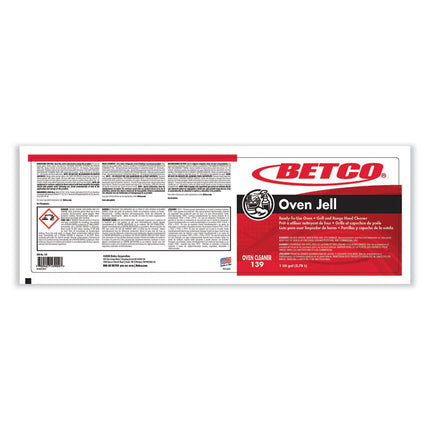 Oven Jell Cleaner, Lemon Scent, 1 Gal Bottle, 4/carton