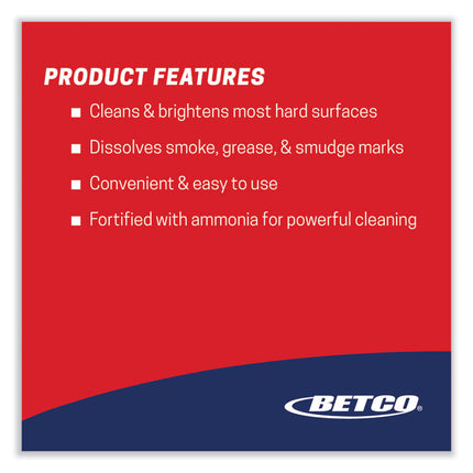 Deep Blue Glass and Surface Cleaner, Pleasant Scent, 1 gal Bottle, 4/Carton