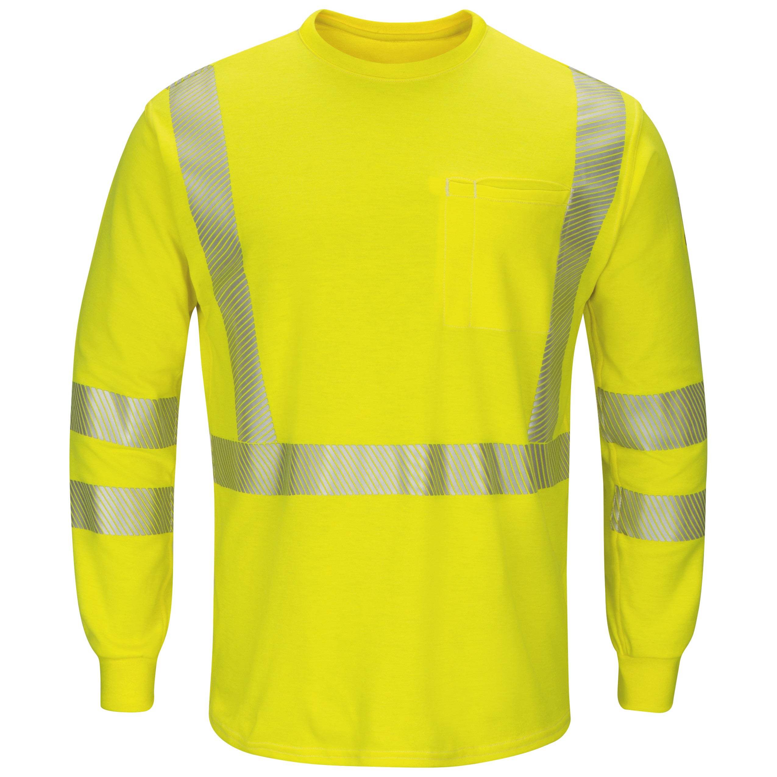 Bulwark® Men's Lightweight FR Hi-Visibility Long Sleeve T-Shirt / SMK8HV