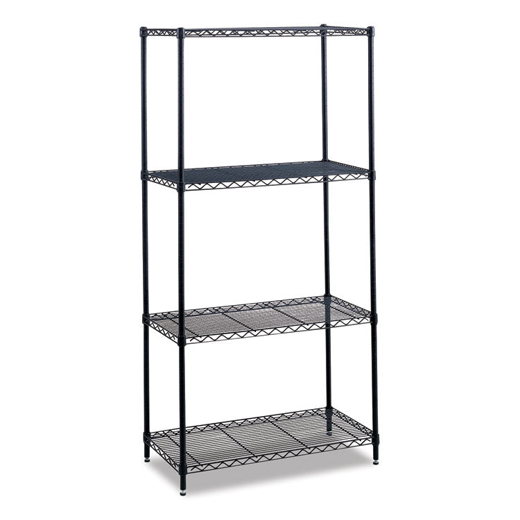 Industrial Wire Shelving, Four-Shelf, 36w x 18d x 72h, Metallic Gray