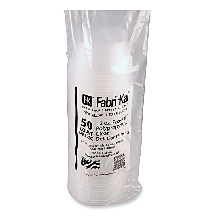 Microwavable Deli Containers, 12 oz, 4.6" Diameter x 2.3" h, Clear, Plastic, 500/Carton