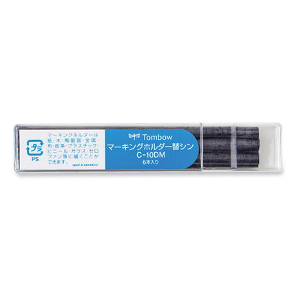 Mechanical Wax-Based Marking Pencil Refills, 4.4 mm, Blue, 10/Box