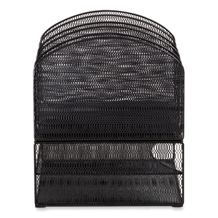 Onyx Mesh Desk Organizer, Two Horizontal and Six Upright Sections, Letter Size Files, 13.25 x 11.32 x 13.32, Black