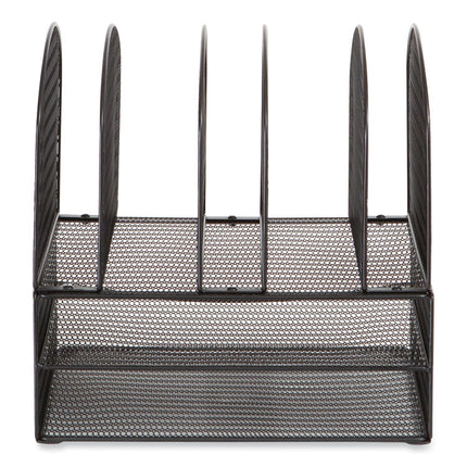 Onyx Mesh Desk Organizer, Two Horizontal and Six Upright Sections, Letter Size Files, 13.25 x 11.32 x 13.32, Black