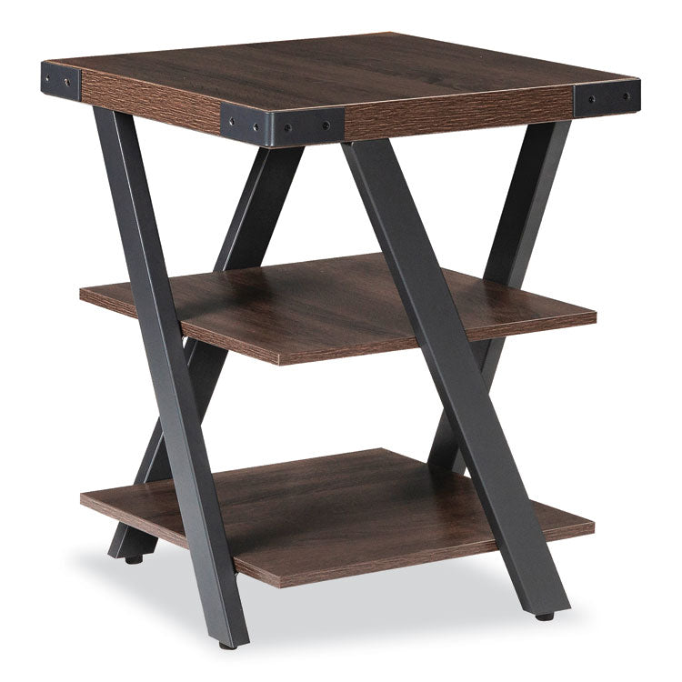 End Table, Square, 20 x 20 x 25, Southern Tobacco Top, Black Base