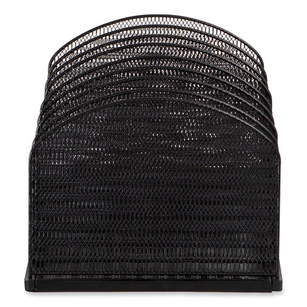 Onyx Mesh Desk Organizer, Eight Upright Sections, Letter to Legal Size Files, 19.25 x 10.87 x 8.5, Black