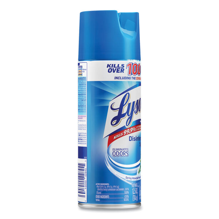 Disinfectant Spray, Spring Waterfall, Liquid, 12.5 Oz Aerosol Spray, 12/carton