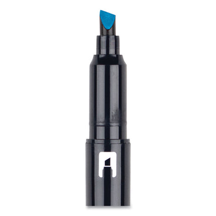 Highlighters, Skyblue Ink, Bullet/Chisel Tip, Skyblue Barrel, 10/Box