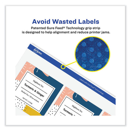 Vibrant Inkjet Color-Print Labels W/ Sure Feed, 2 X 4, Matte White, 200/pk