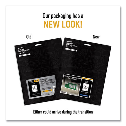 Permatrack Tamper-Evident Asset Tag Labels, Laser Printers, 2 X 3.75, White, 8/sheet, 8 Sheets/pack