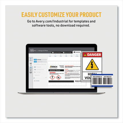 Permatrack Tamper-Evident Asset Tag Labels, Laser Printers, 2 X 3.75, White, 8/sheet, 8 Sheets/pack