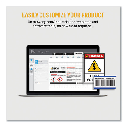 Permatrack Destructible Asset Tag Labels, Laser Printers, 2 X 3.75, White, 8/sheet, 8 Sheets/pack