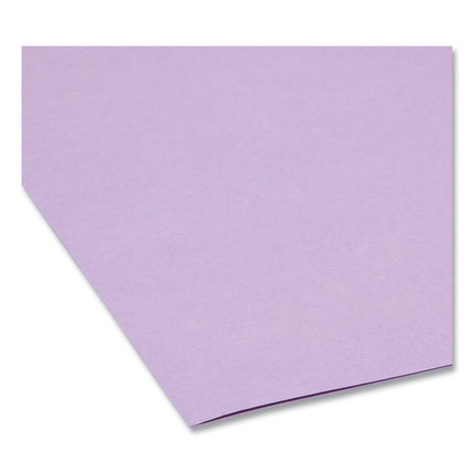 Reinforced Top Tab Colored File Folders, Straight Tabs, Letter Size, 0.75" Expansion, Lavender, 100/Box