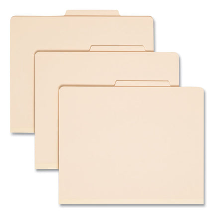 Four-Section Top Tab Classification Folders, 2" Expansion, 1 Divider, 4 Fasteners, Letter Size, Manila, 10/Box