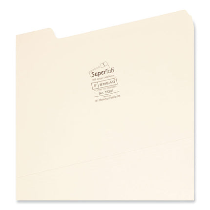 SuperTab Top Tab File Folders, 1/3-Cut Tabs: Assorted, Legal Size, 0.75" Expansion, 11-pt Manila, 100/Box