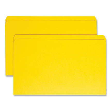 Reinforced Top Tab Colored File Folders, Straight Tabs, Legal Size, 0.75" Expansion, Yellow, 100/Box